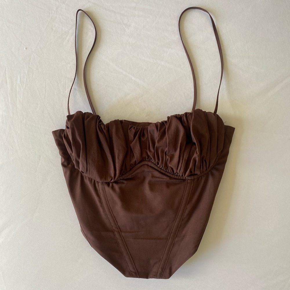 Mistress Rocks bustier corset top in chocolate